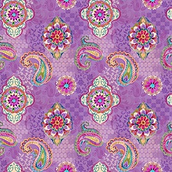 Lilac - Paisley With Medallion On Tonal Patchwork